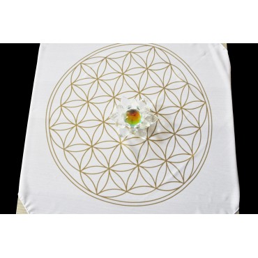 Élet Virága - Arany 70x70 cm-es muszlin kendő Élet Virága - Arany 70x70 cm-es muszlin kendő