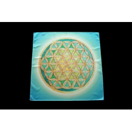 Élet Virága - Zöld 70x70 cm-es szatén terítő Élet Virága - Zöld 70x70 cm-es szatén terítő