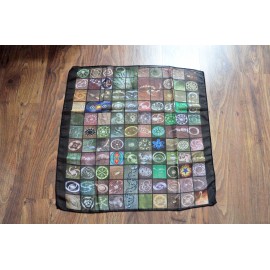 Gabonakör - Fekete 70x70 cm-es muszlin kendő