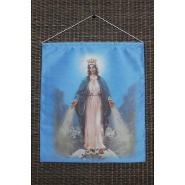 Szűz Mária - Világok Királynője 30x35 cm-es szatén akasztós kép
