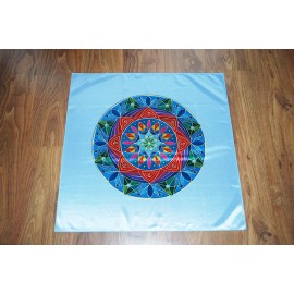 Teljesség Mandala - Kék 70x70 cm-es szatén terítő