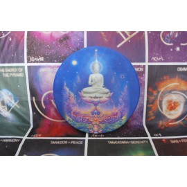 Wat-Rong Buddha 35 cm átmérőjű, 2 cm vastag bársonyos posztó ülőpárna Wat-Rong Buddha 35 cm átmérőjű, 2 cm vastag bársonyos posztó ülőpárna